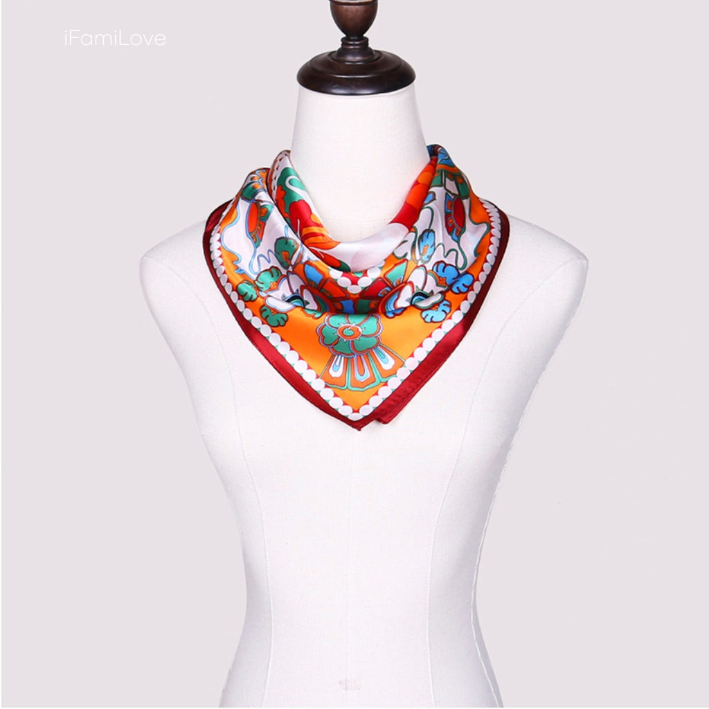 Crimson Phoenix Soaring Silk Scarf