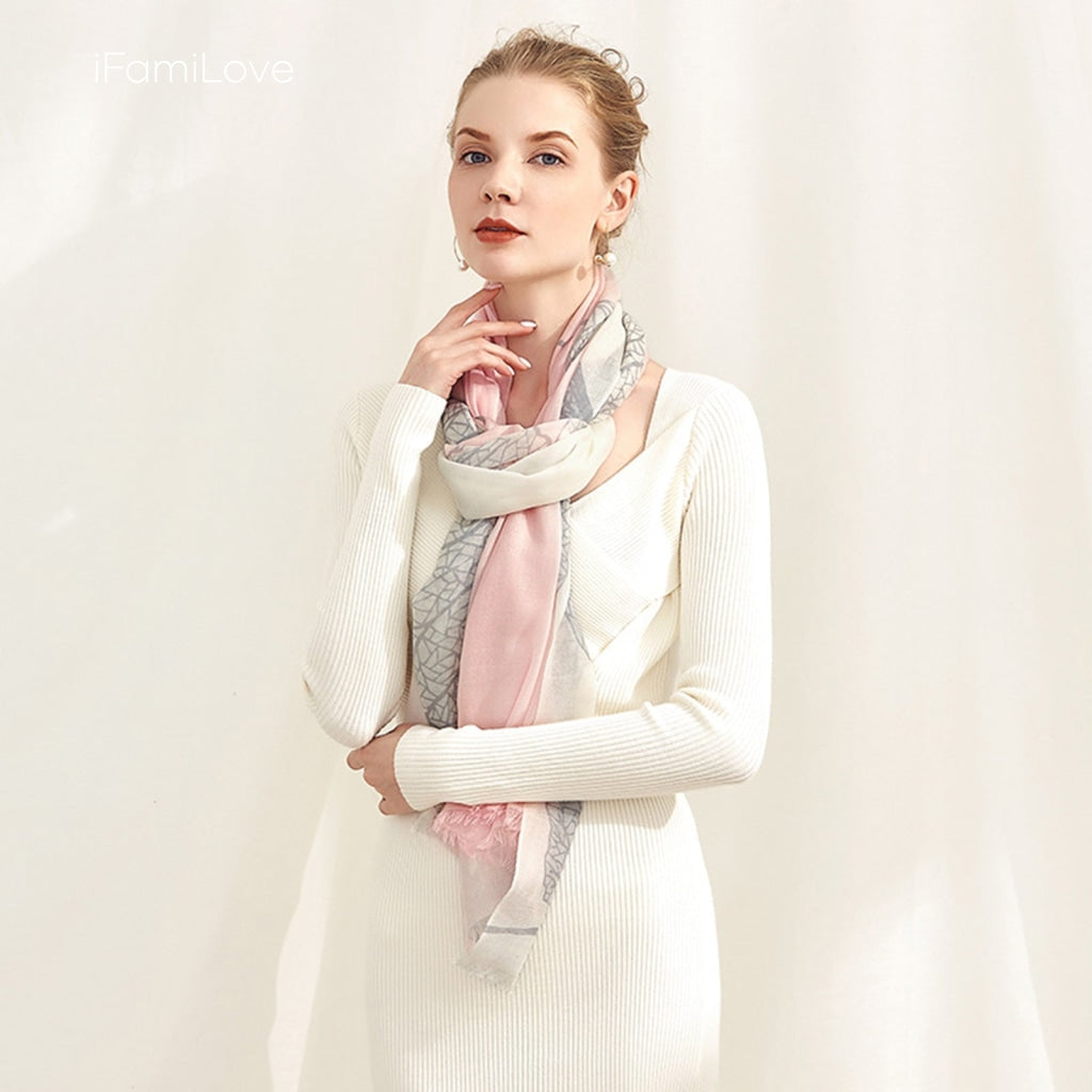 Luxury Floral Print Pure Cashmere Scarf